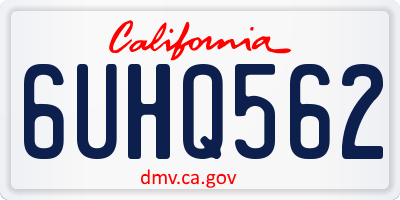 CA license plate 6UHQ562
