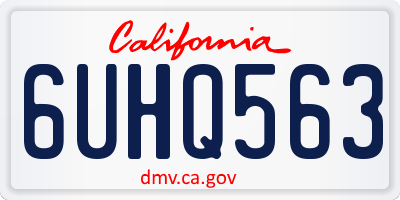 CA license plate 6UHQ563