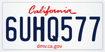 CA license plate 6UHQ577