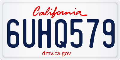 CA license plate 6UHQ579