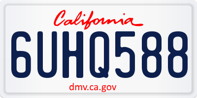 CA license plate 6UHQ588