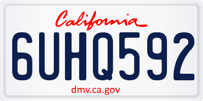 CA license plate 6UHQ592