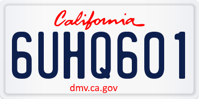 CA license plate 6UHQ601