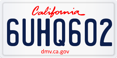 CA license plate 6UHQ602