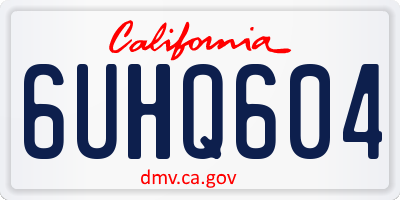 CA license plate 6UHQ604