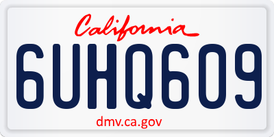 CA license plate 6UHQ609