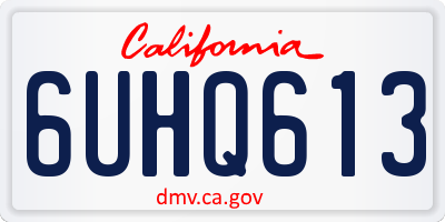 CA license plate 6UHQ613
