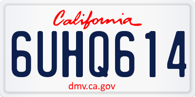 CA license plate 6UHQ614