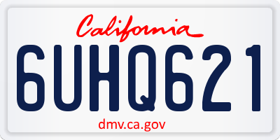 CA license plate 6UHQ621
