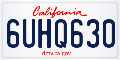 CA license plate 6UHQ630