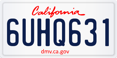 CA license plate 6UHQ631