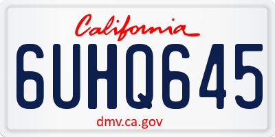 CA license plate 6UHQ645