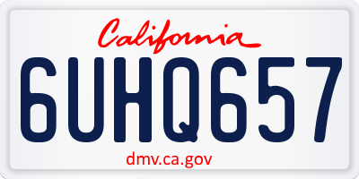 CA license plate 6UHQ657