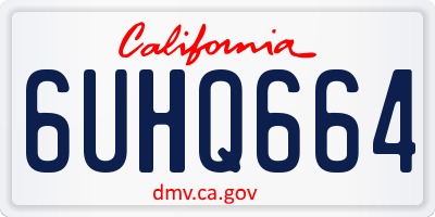 CA license plate 6UHQ664