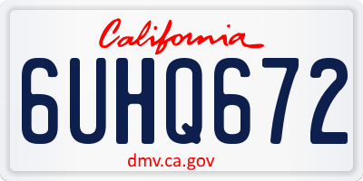 CA license plate 6UHQ672