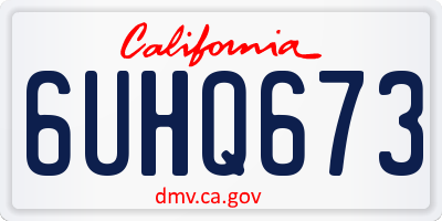 CA license plate 6UHQ673