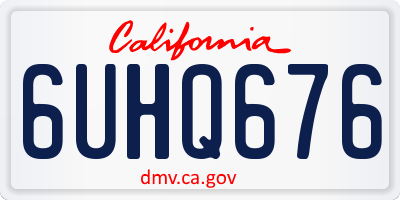 CA license plate 6UHQ676