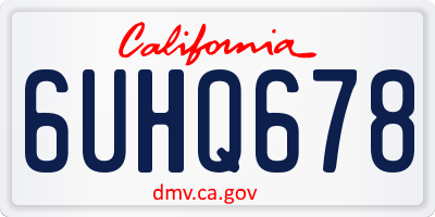 CA license plate 6UHQ678