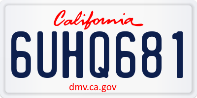 CA license plate 6UHQ681