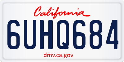 CA license plate 6UHQ684