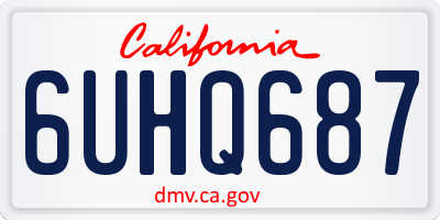 CA license plate 6UHQ687