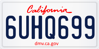 CA license plate 6UHQ699