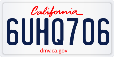 CA license plate 6UHQ706