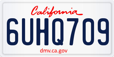 CA license plate 6UHQ709