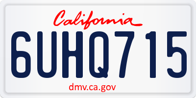 CA license plate 6UHQ715