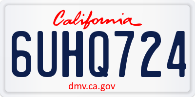 CA license plate 6UHQ724