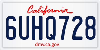 CA license plate 6UHQ728