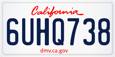 CA license plate 6UHQ738