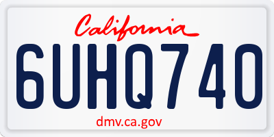 CA license plate 6UHQ740