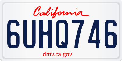 CA license plate 6UHQ746