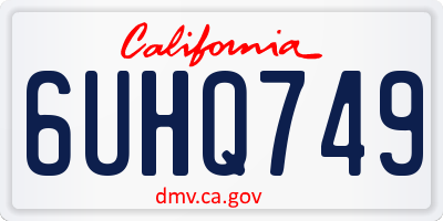 CA license plate 6UHQ749