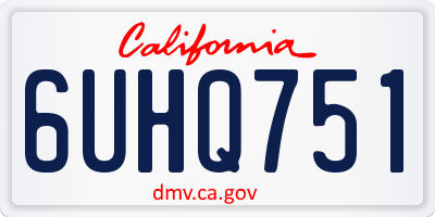 CA license plate 6UHQ751