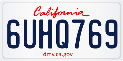 CA license plate 6UHQ769