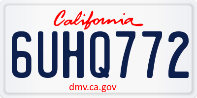 CA license plate 6UHQ772