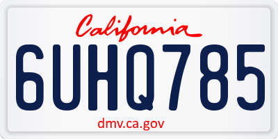 CA license plate 6UHQ785