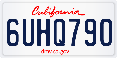 CA license plate 6UHQ790