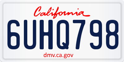 CA license plate 6UHQ798