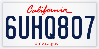 CA license plate 6UHQ807