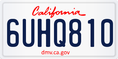 CA license plate 6UHQ810