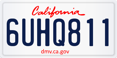 CA license plate 6UHQ811