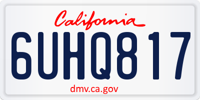 CA license plate 6UHQ817