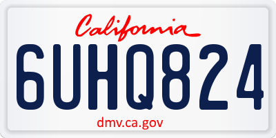 CA license plate 6UHQ824