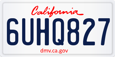 CA license plate 6UHQ827