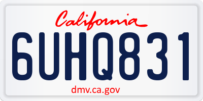 CA license plate 6UHQ831