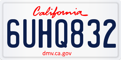 CA license plate 6UHQ832