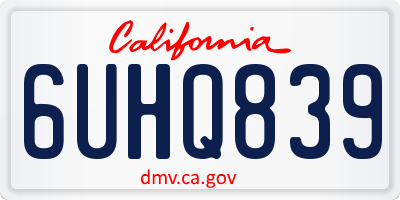 CA license plate 6UHQ839